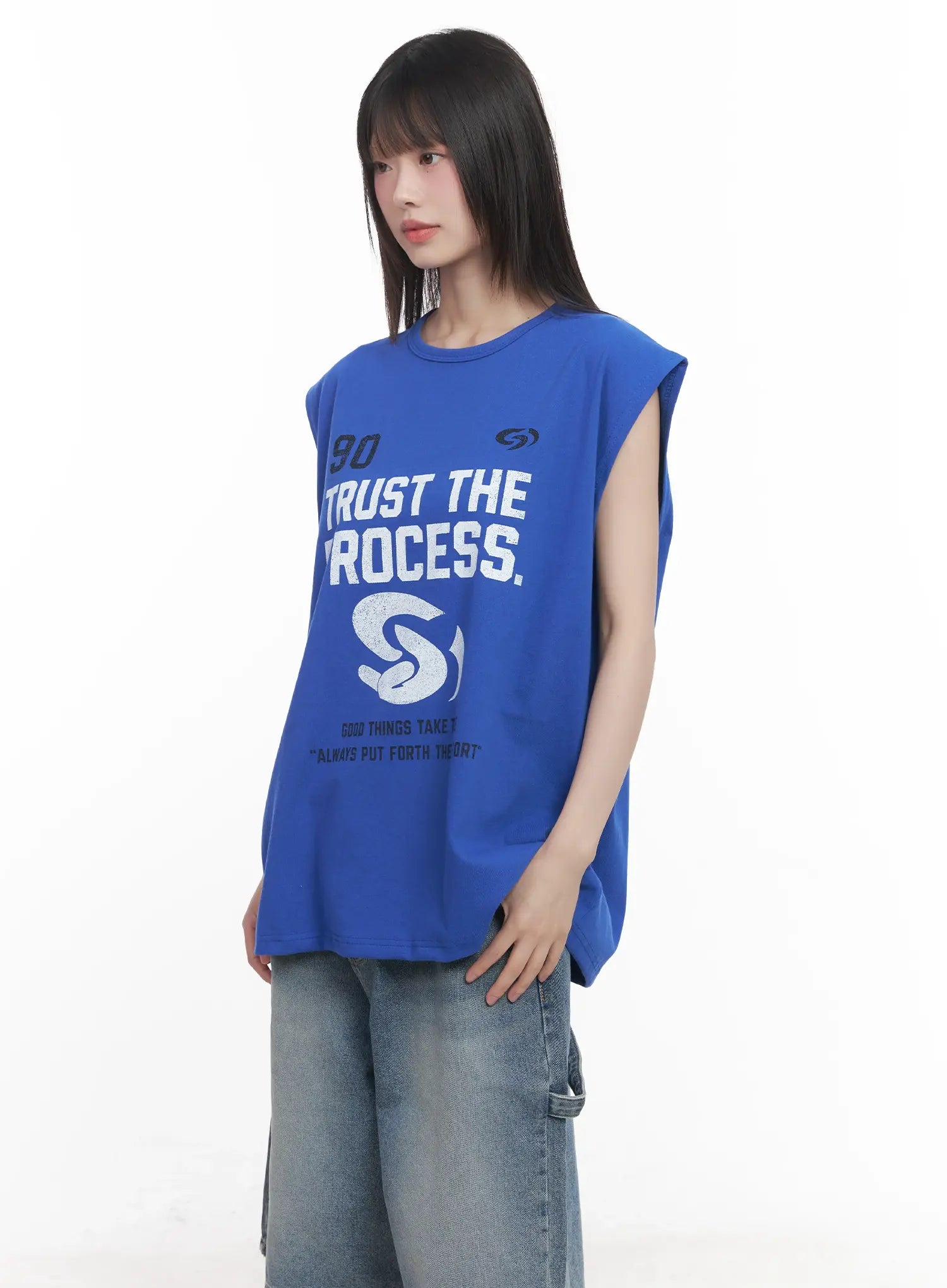 Graphic Oversized Tank Top CU518