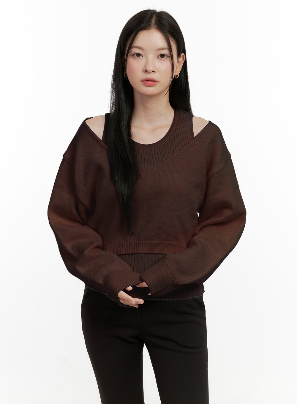 V-Neck Cropped Sweater ON408