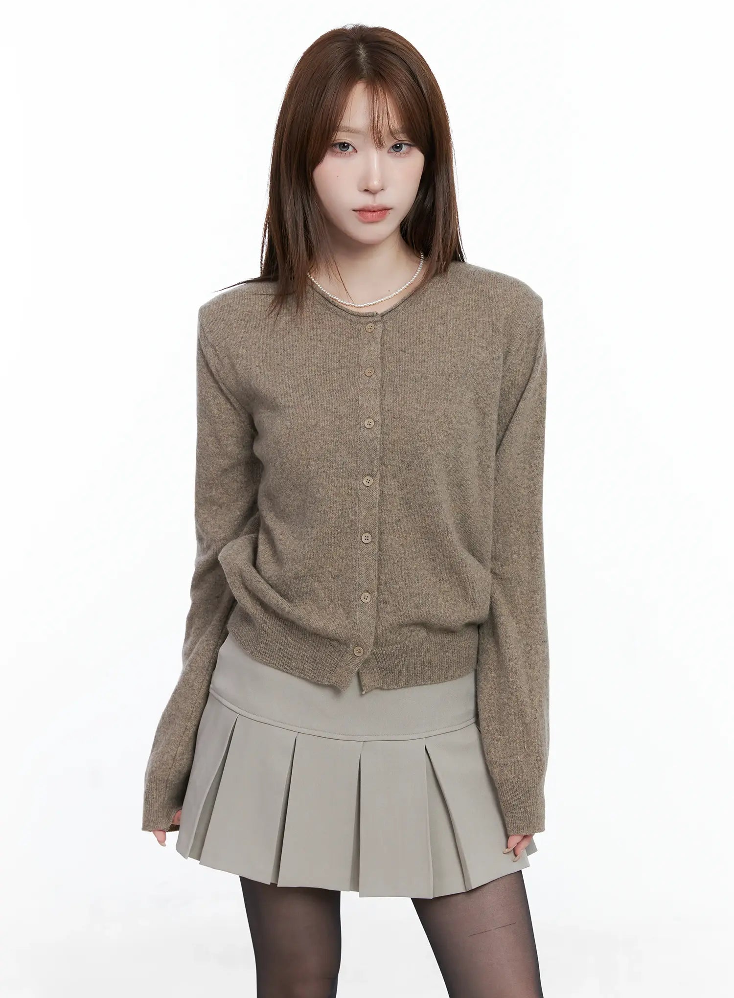 Classic Knit Button-Up Cardigan CS501