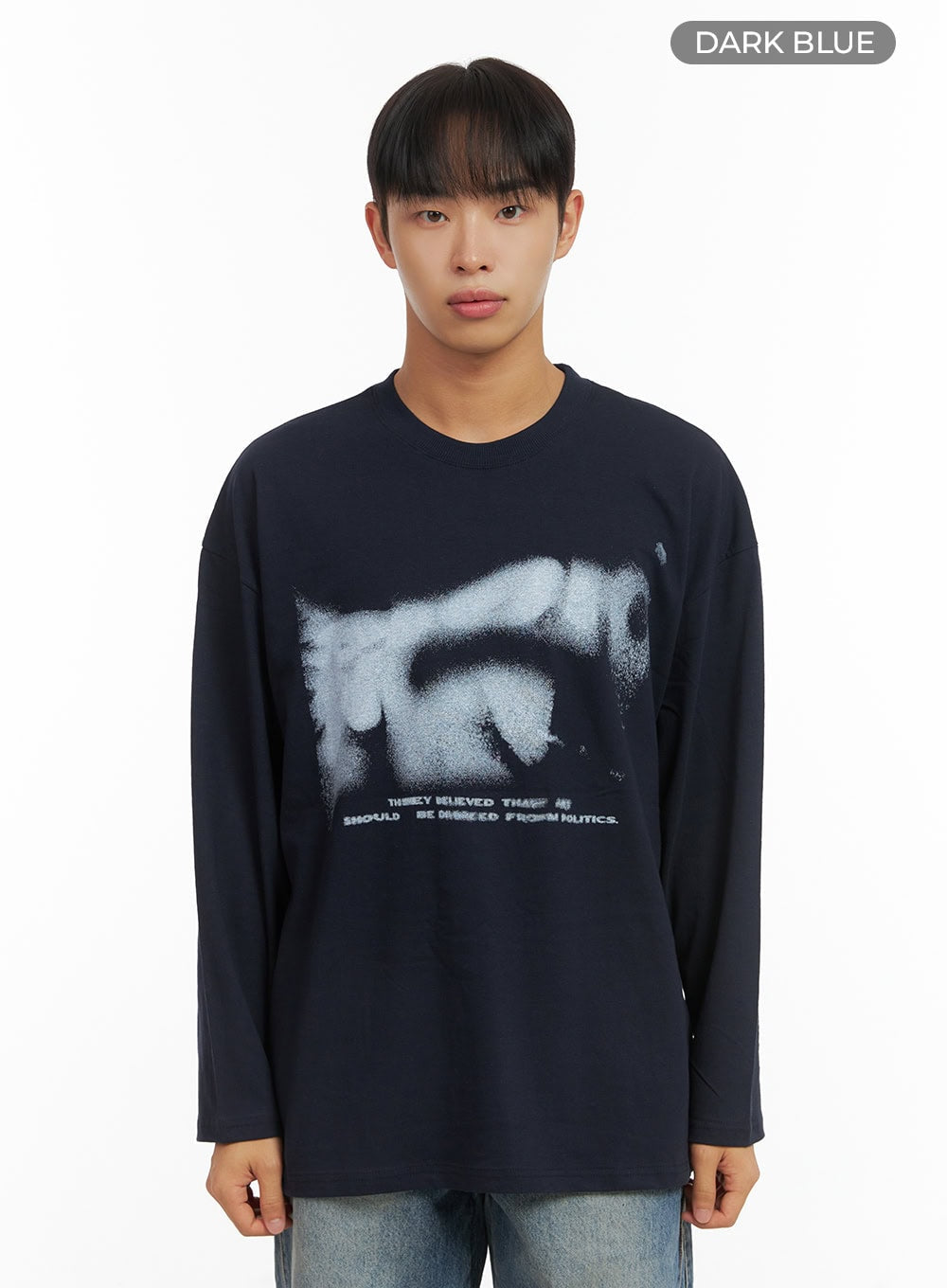 Men's Long Sleeve Casual Graphic Cotton Tee CO408