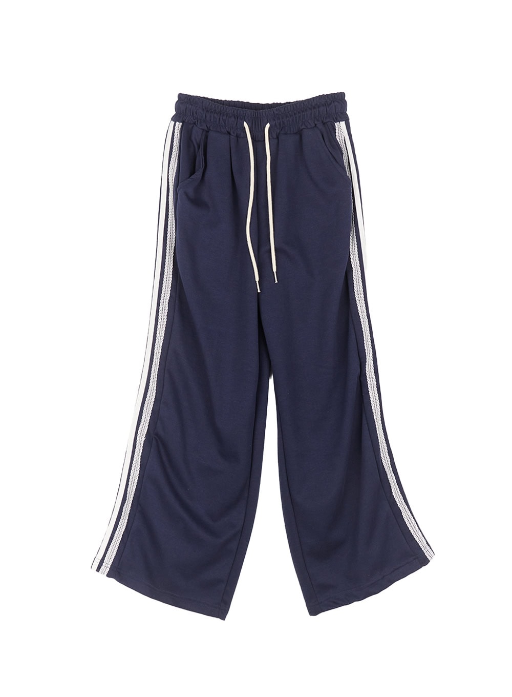 Lace Trim Striped Sweatpants CM504