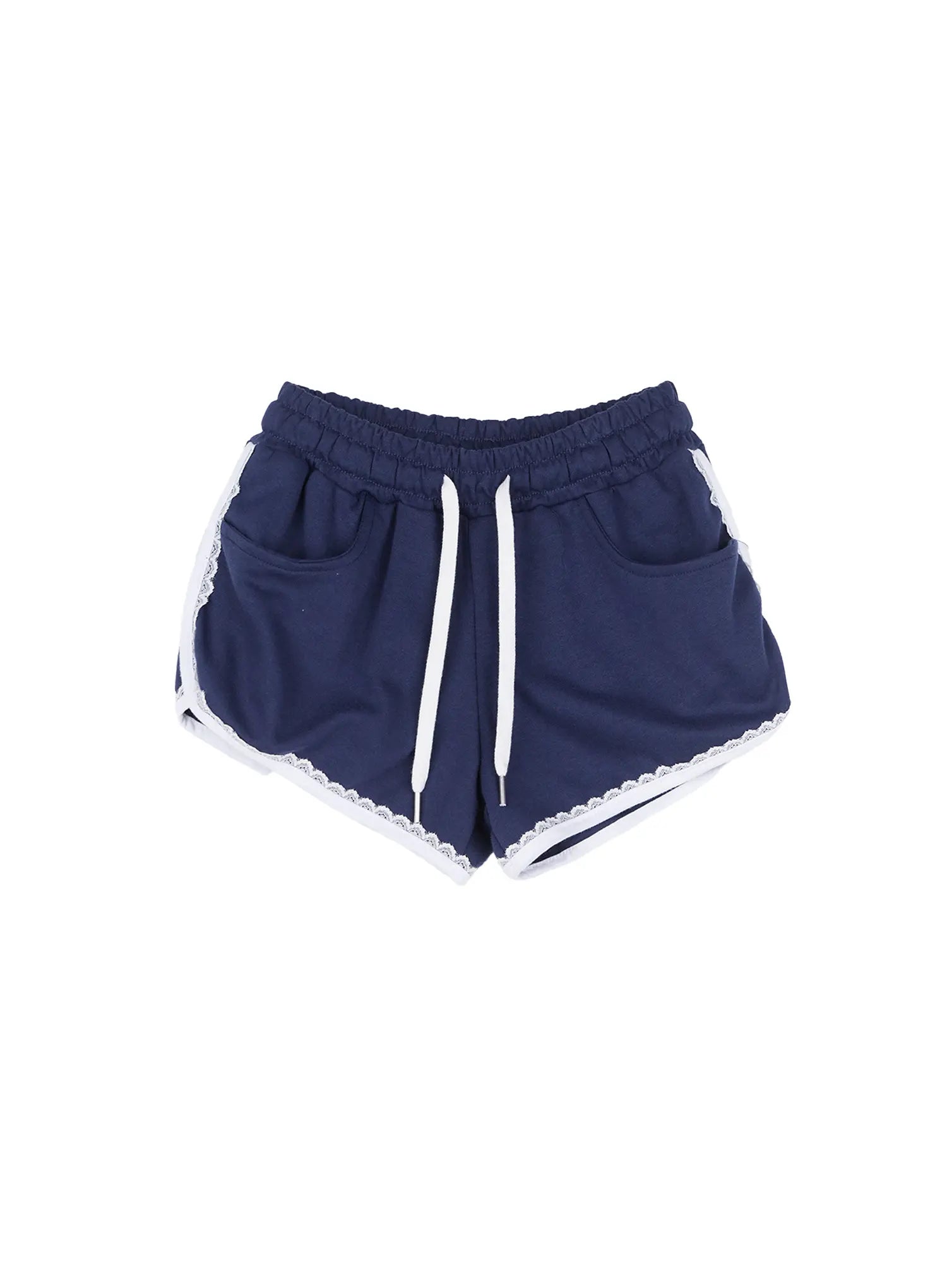 Contrast Lace-Trim Shorts CL516
