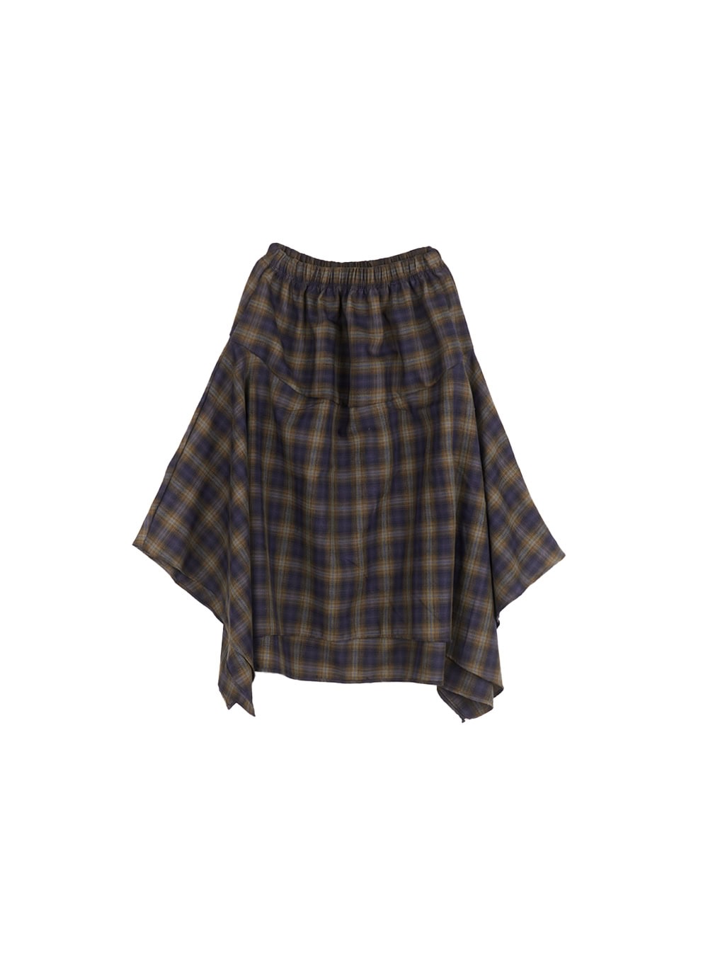 Checkered Ruffle Flare Midi Skirt CM518