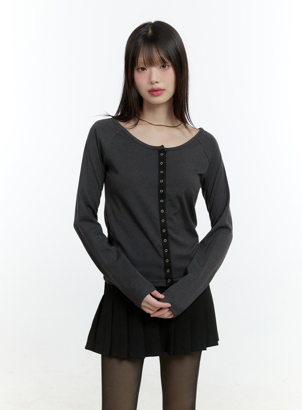Contrast Buttoned Cardigan CF507