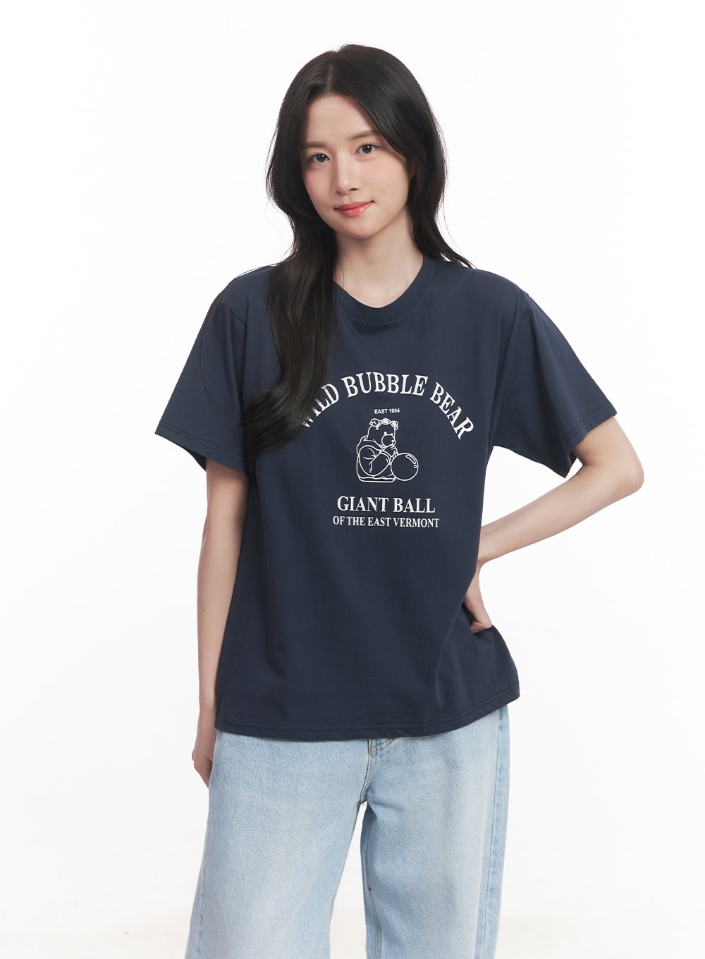 Bubble Pop Graphic Oversize T-Shirt CA511