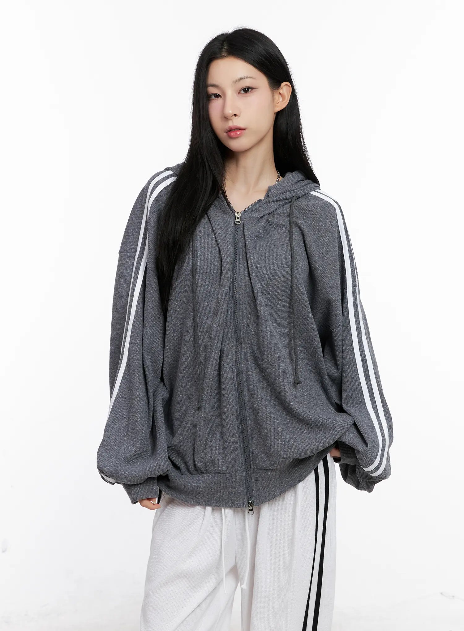 Waffle Knit Track Hoodie CG525