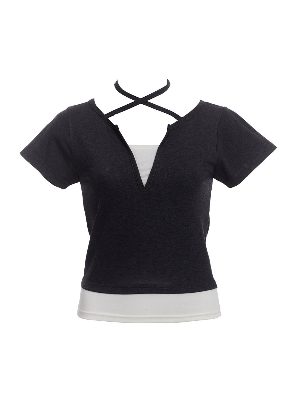 Strappy Slit Layered Top CU520