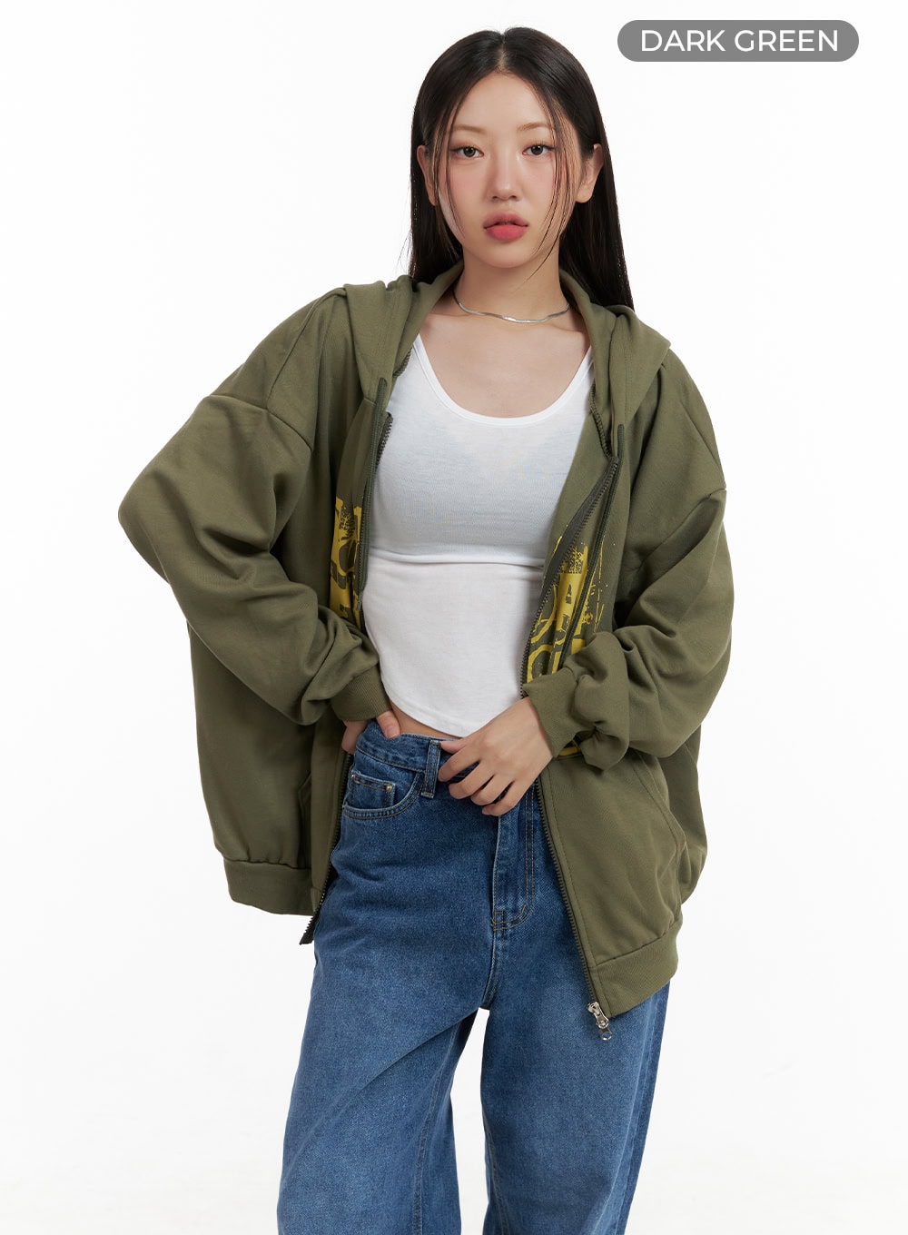 Acubi Oversized Two-Way Zip-Up Sweatshirt CL431