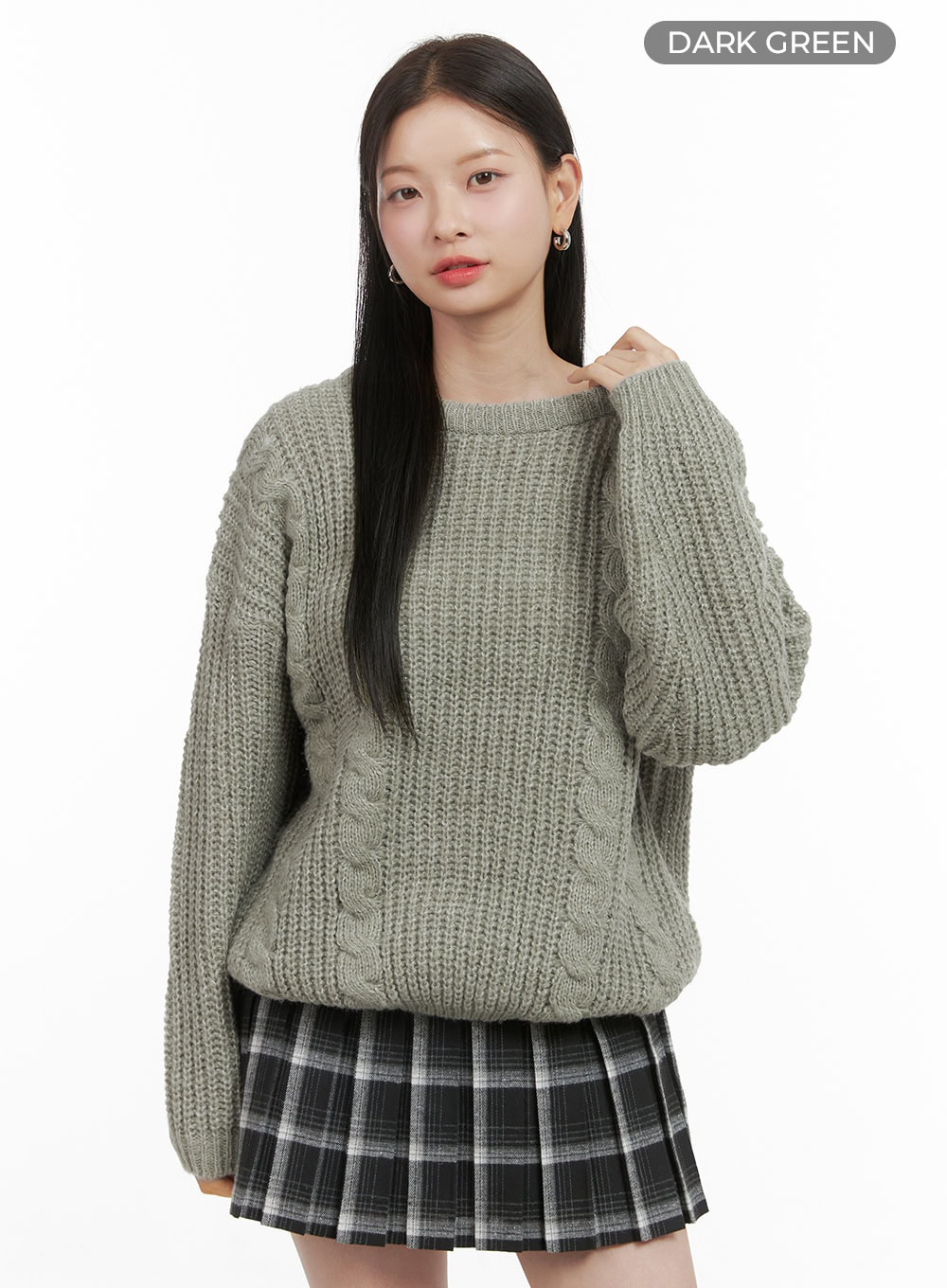 Basic Crew Neck Long Sleeve Knit OS411