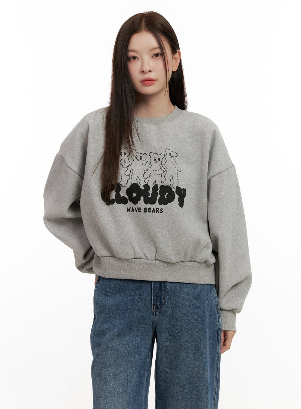 Bear Graphic Long Sleeve Crewneck ON422