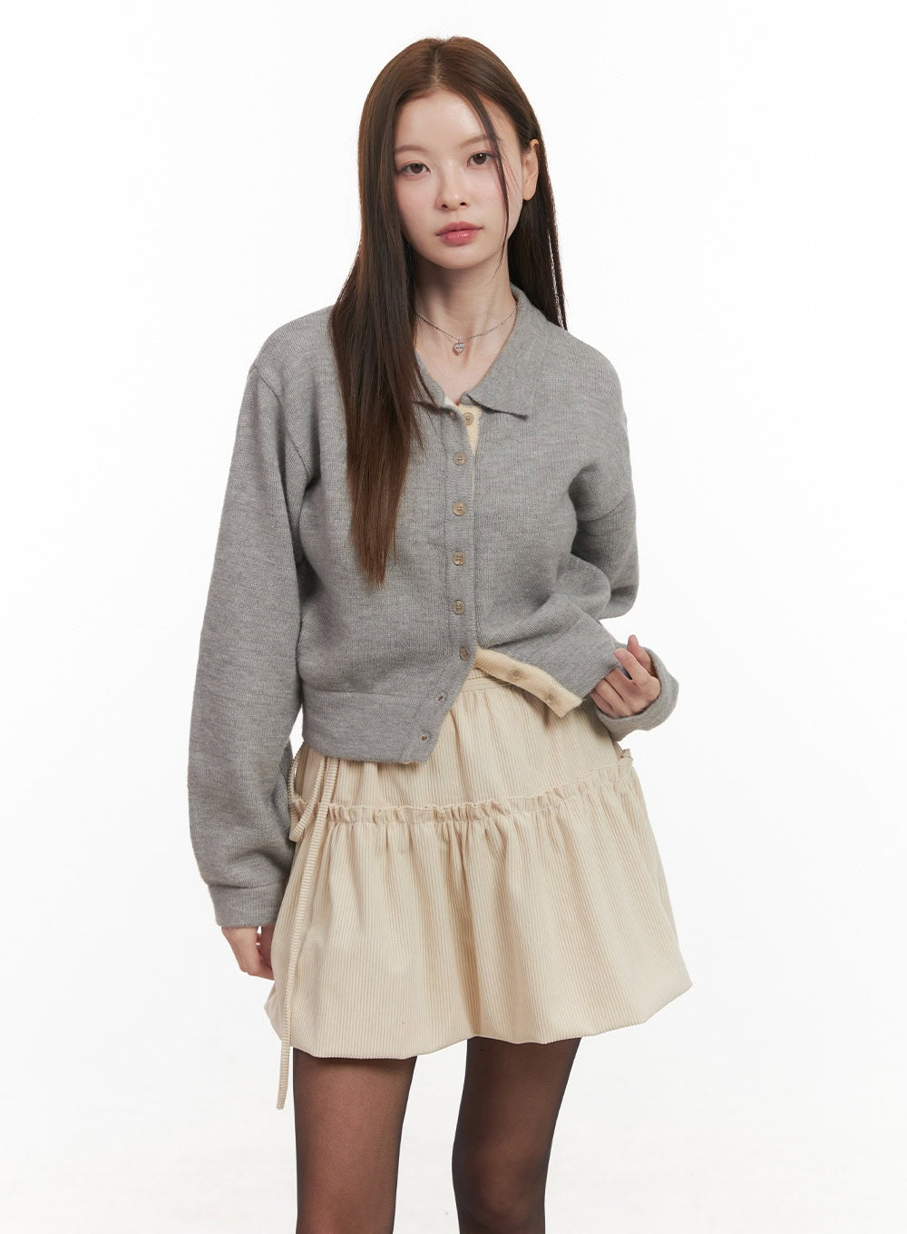 Solid Knit Buttoned Sweater OD418