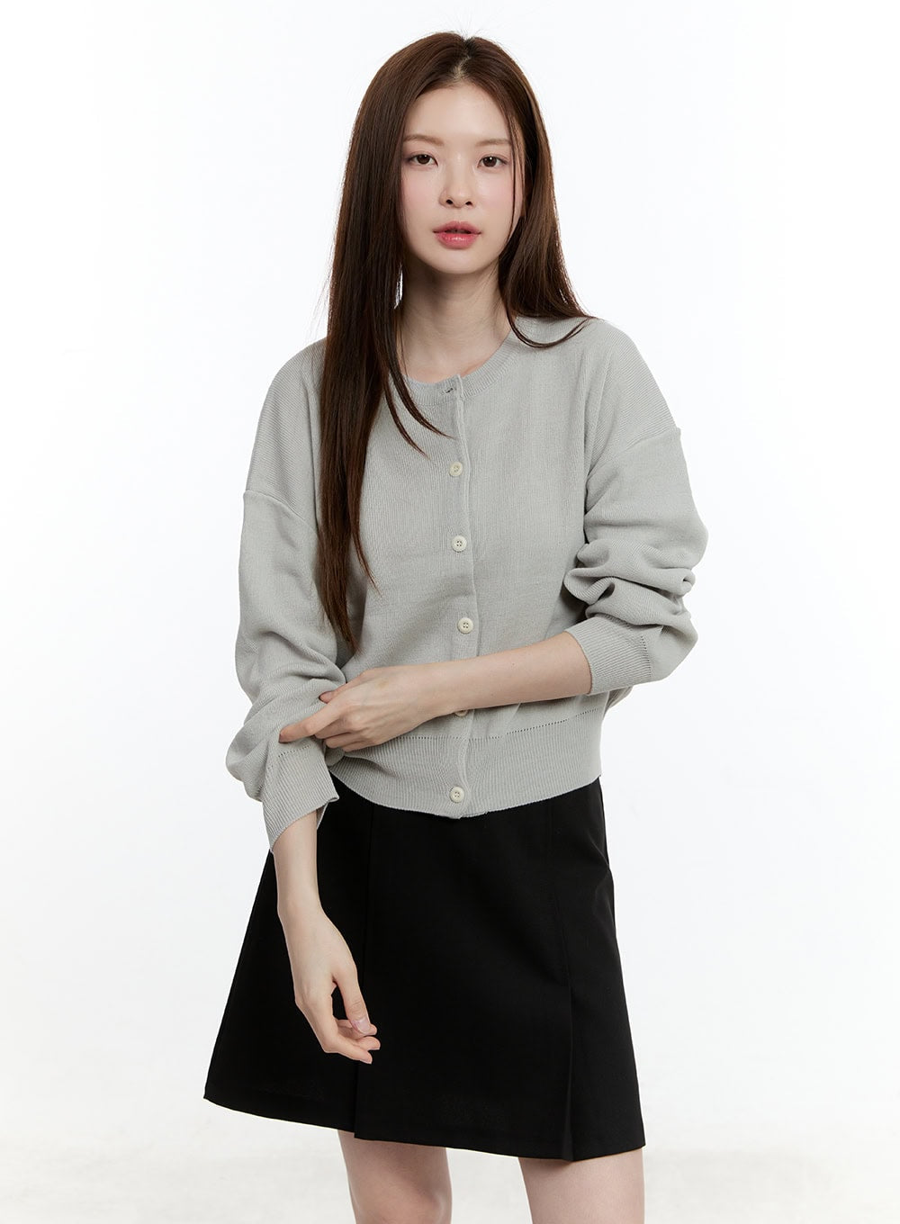 Classic Round Neck Long Sleeve Cardigan CM521