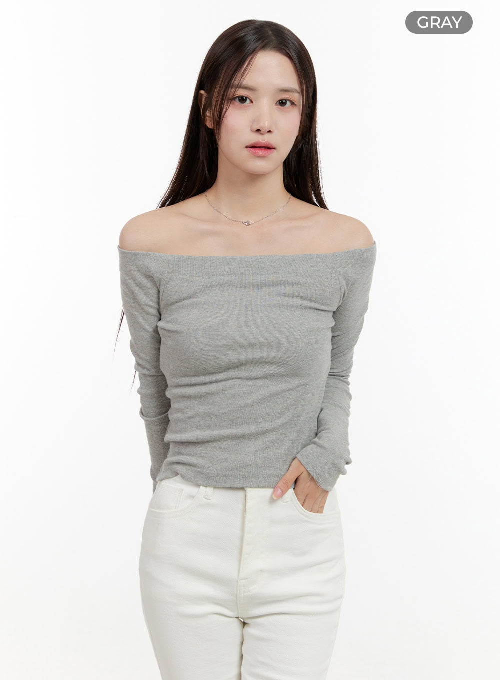 Basic Slim Off-Shoulder Top OG429
