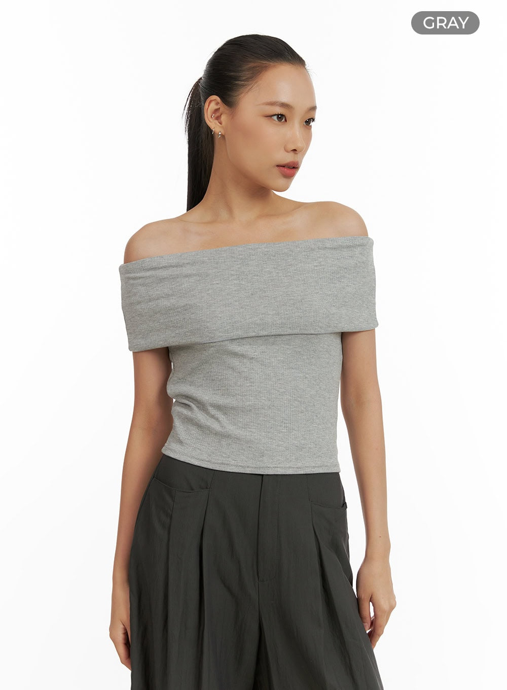 Off-Shoulder Solid Top CU414