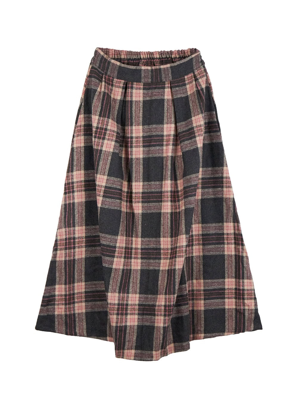 Wool Blend Checked Maxi Skirt OD418