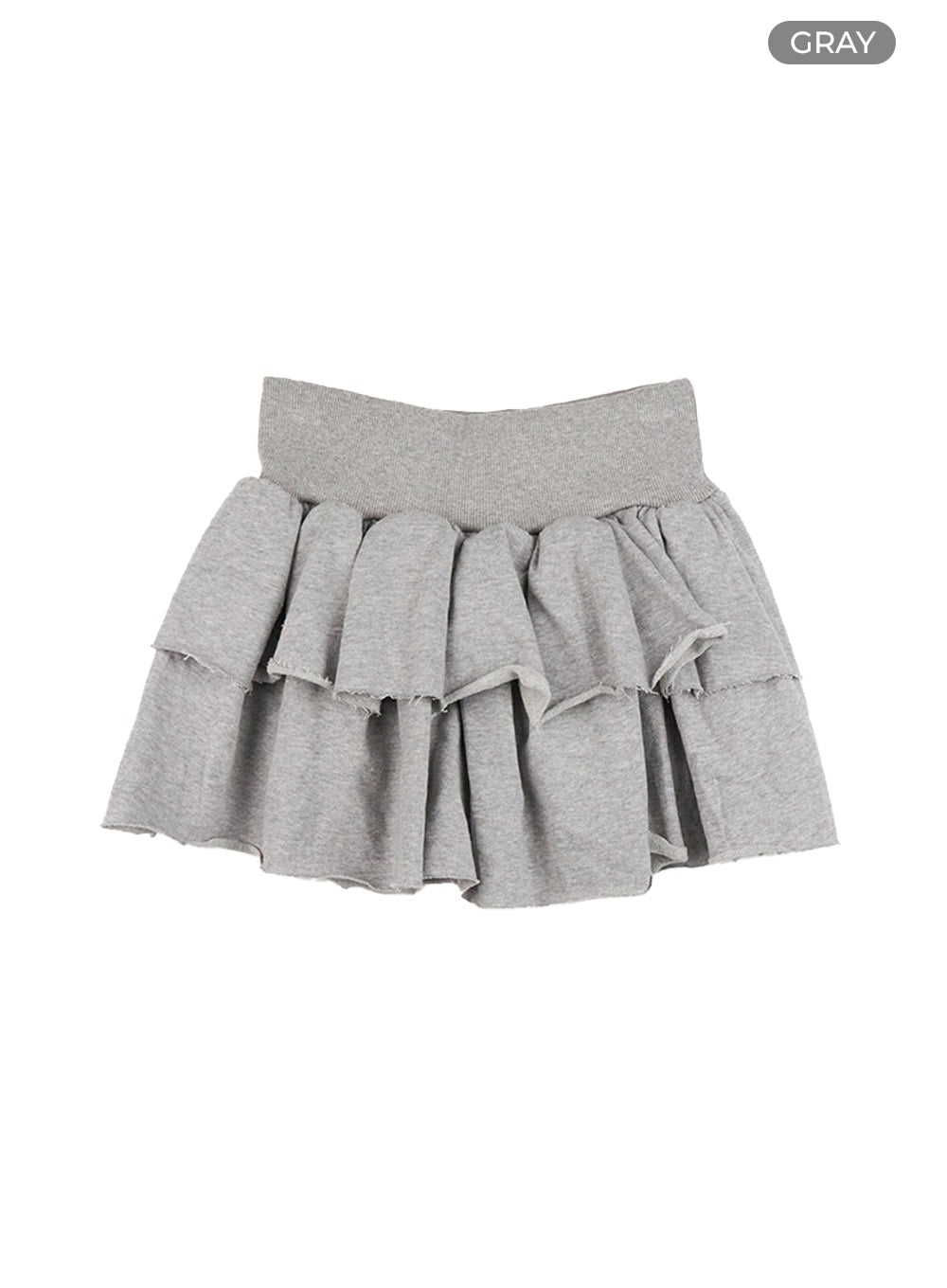 Ruffle Banded Cotton Mini Skirt CS403