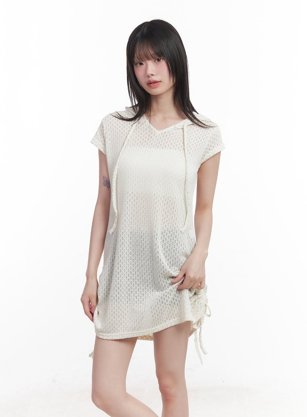Hooded Loose-Fit Mini Dress CU505