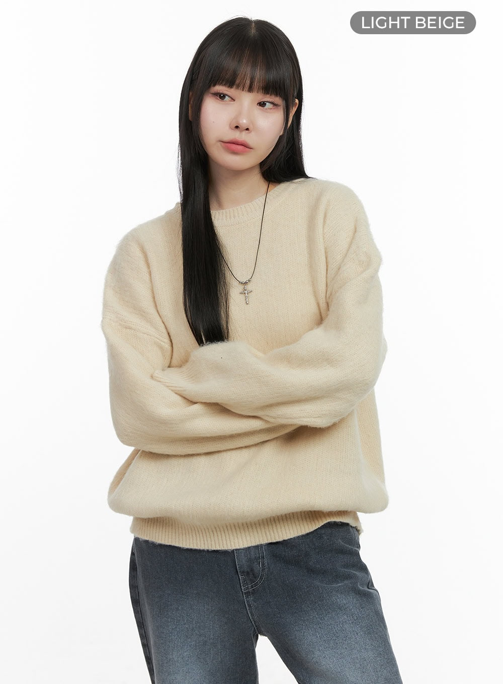 Oversized Fuzy Soft Knit Sweater OO401