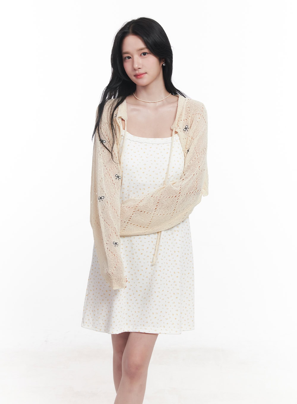 Ribbon Knit Bolero Cardigan CY523