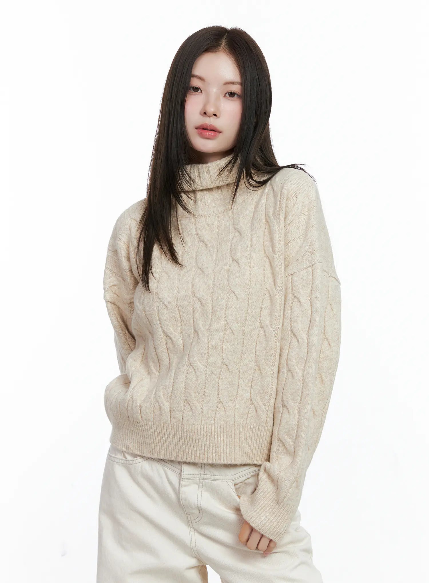 Cable Knit Turtleneck Sweater CO503