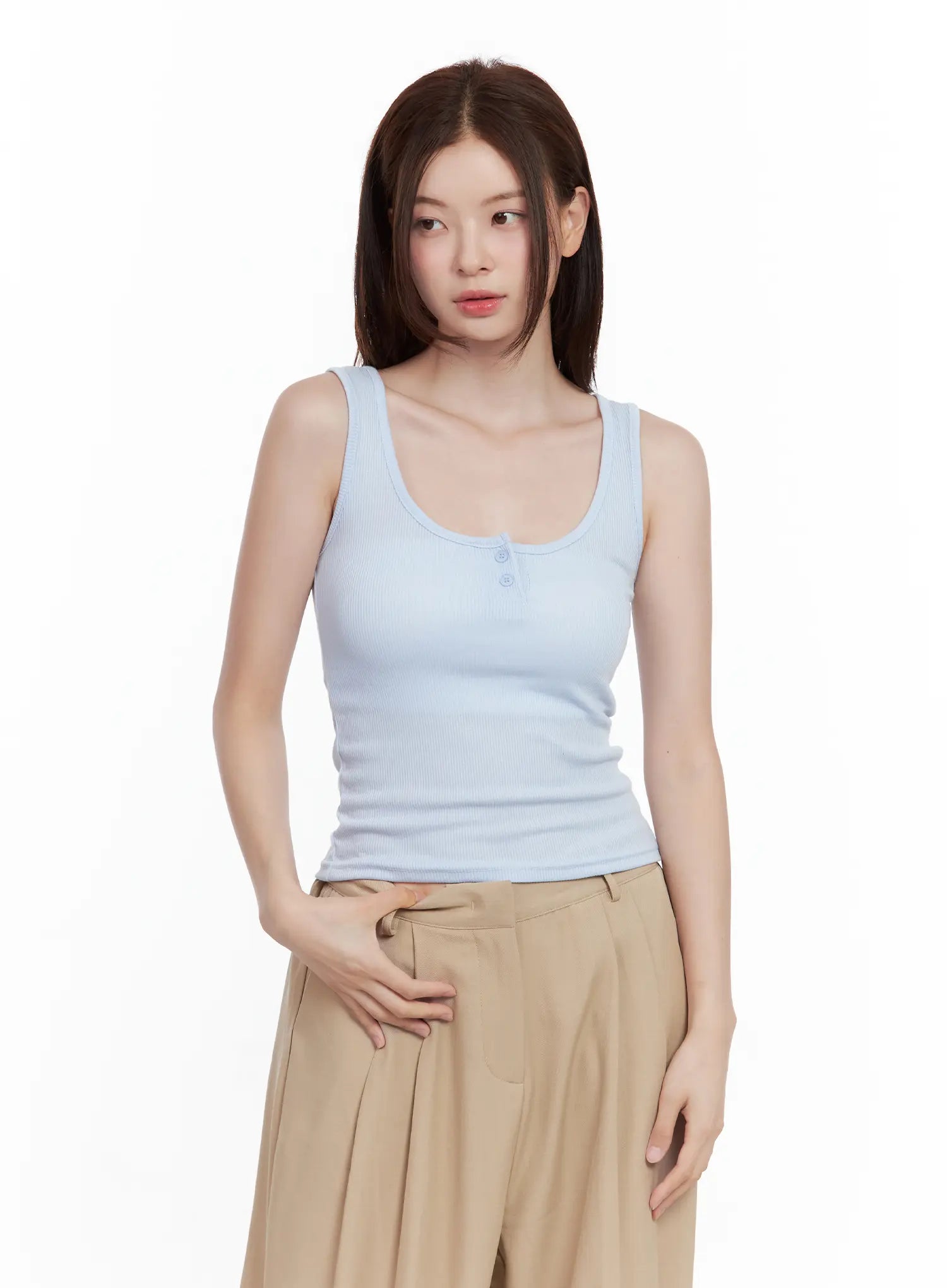 Casual Button Tank CL502