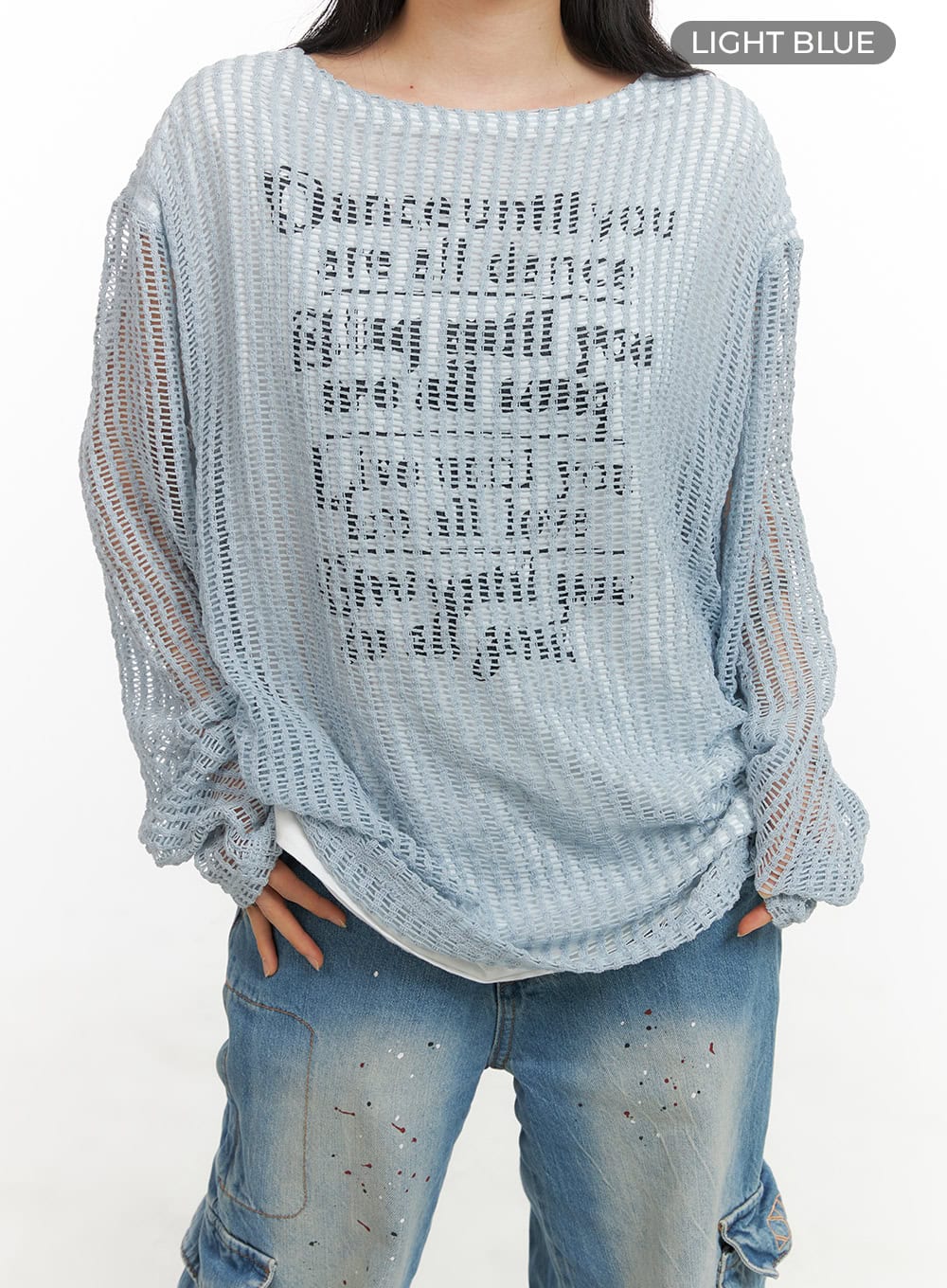 Hollow Out Graphic Sweater CY417
