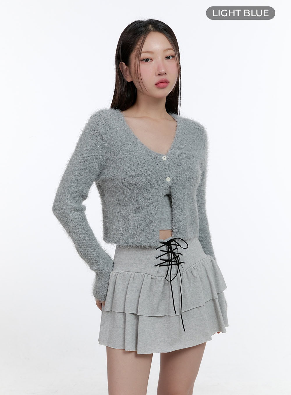 Essential Solid Crop Cardigan CS406