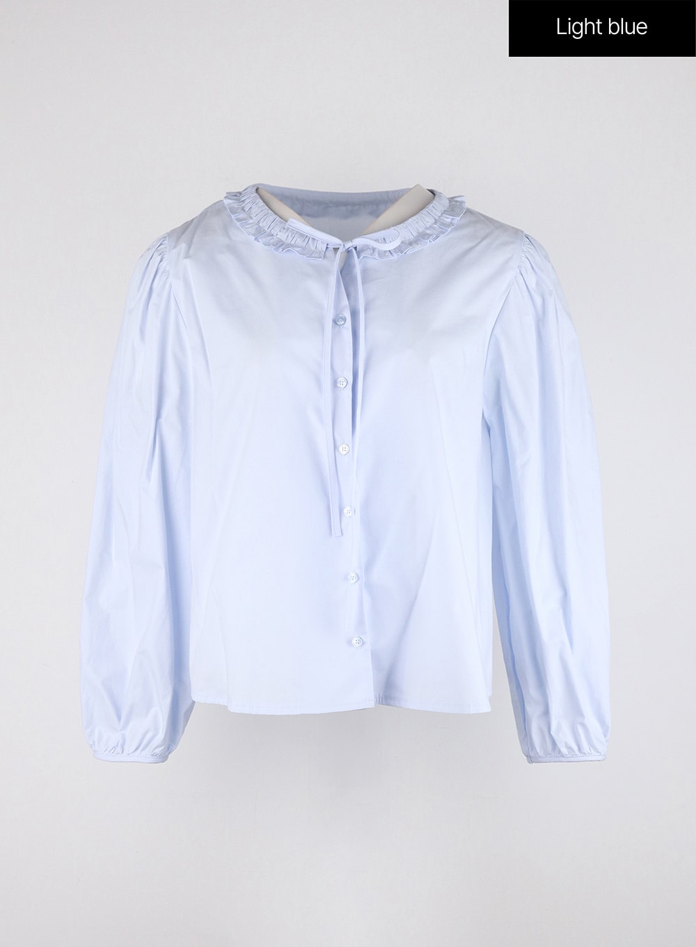 Round Neck Ruffle Hem Long Sleeve Blouse OD326