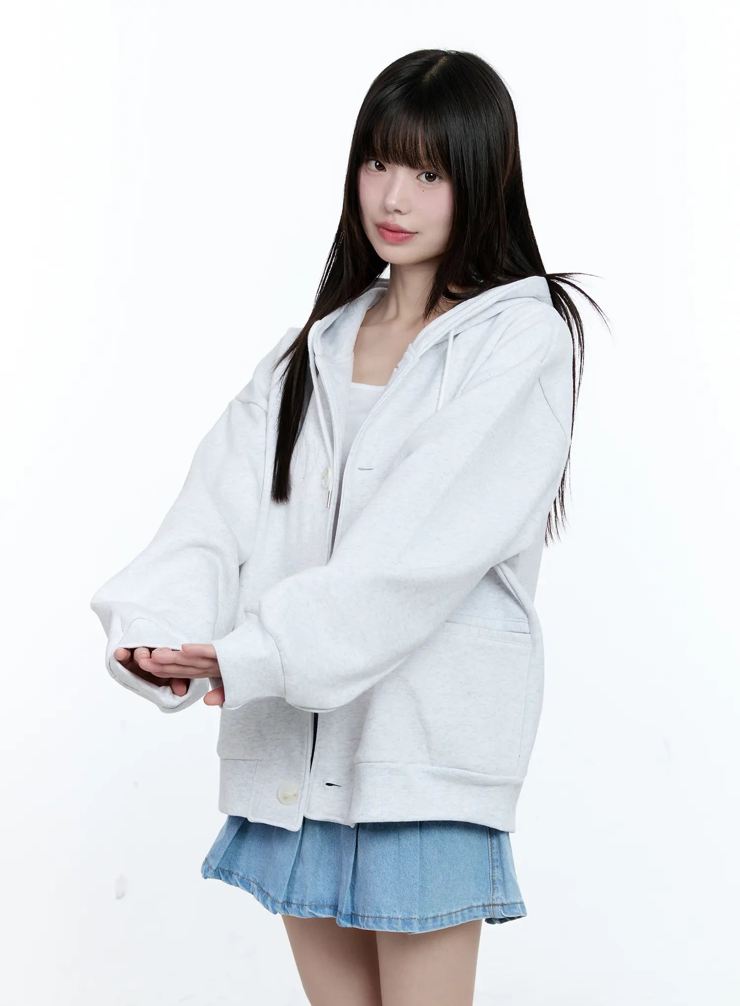 Oversized Buttoned Hoodie CG511