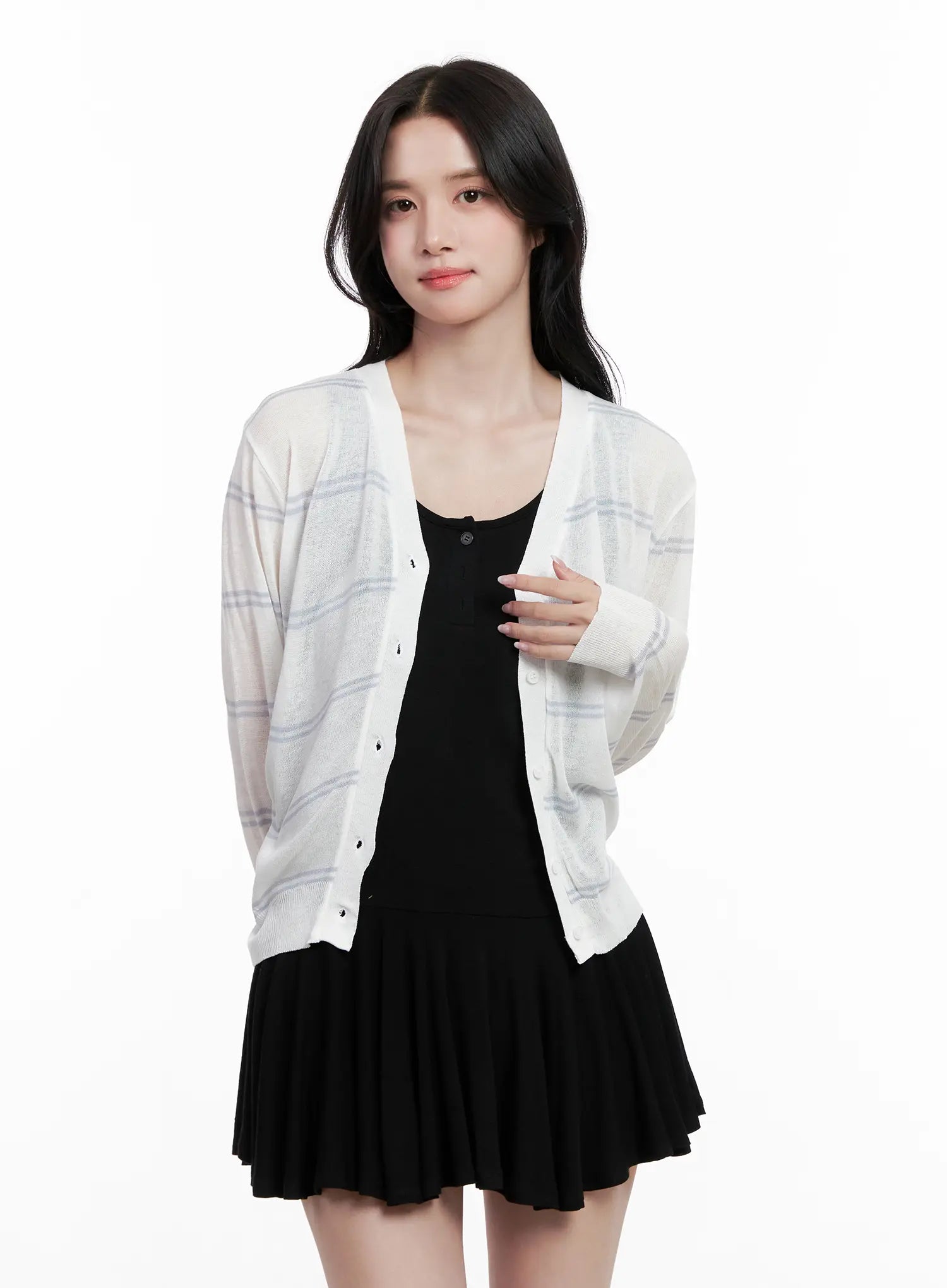 Sheer Striped Cardigan CL515