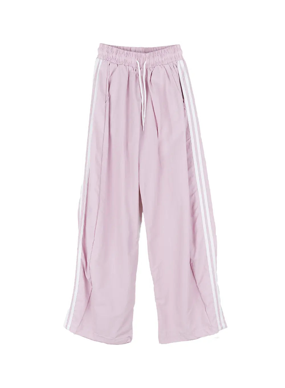 Striped Wide-Leg Nylon Track Pants CL509