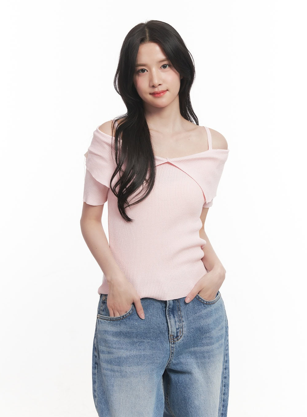 Cross Strap Off-Shoulder Top CA511