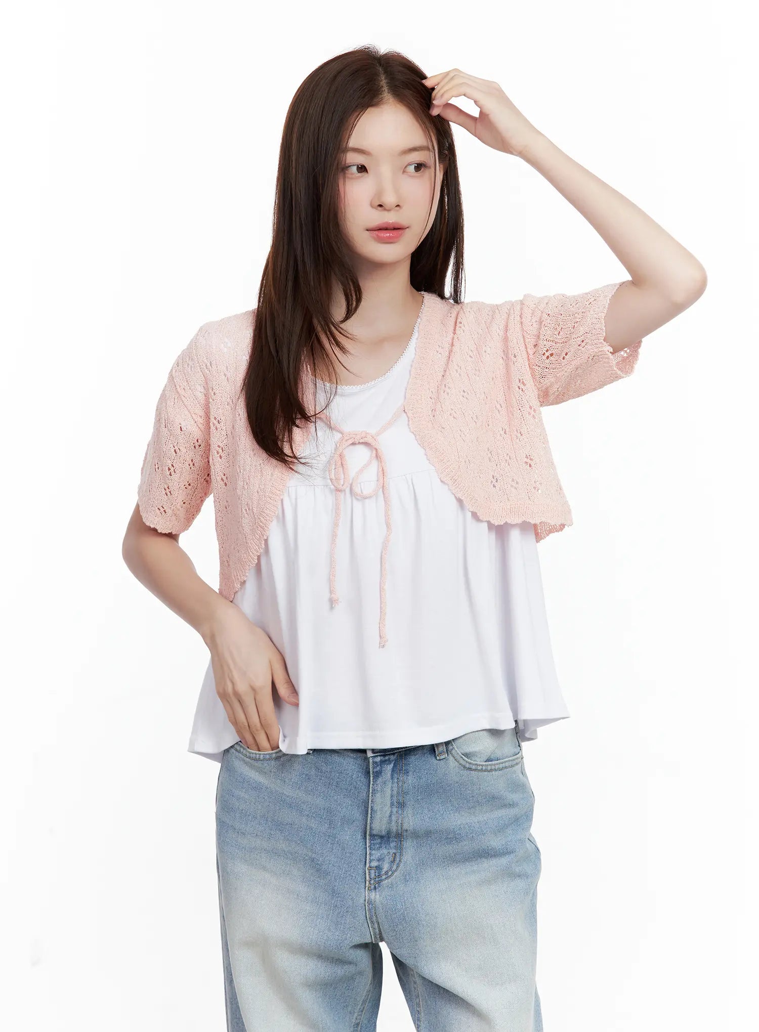 Short-Sleeve Knit Bolero CL502