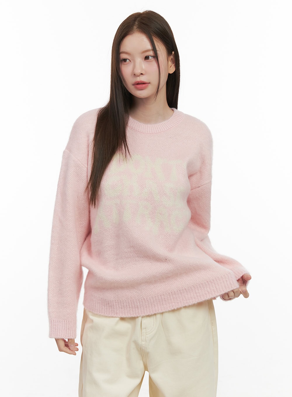 Loose-Fit Graphic Lettering Sweater OD412