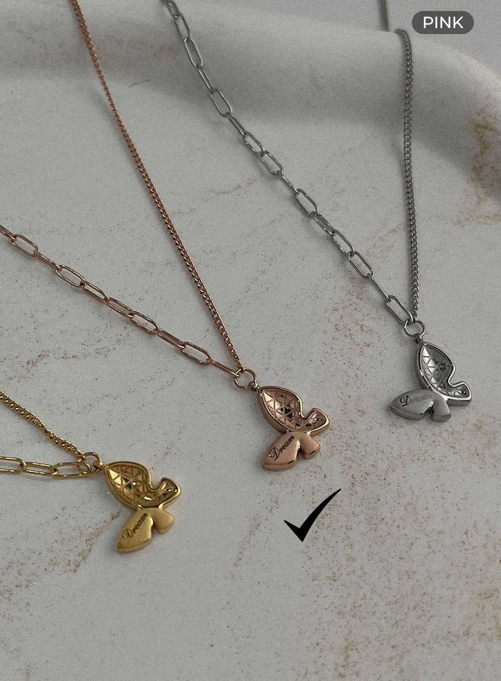 Butterfly Patten Point Necklace IL403