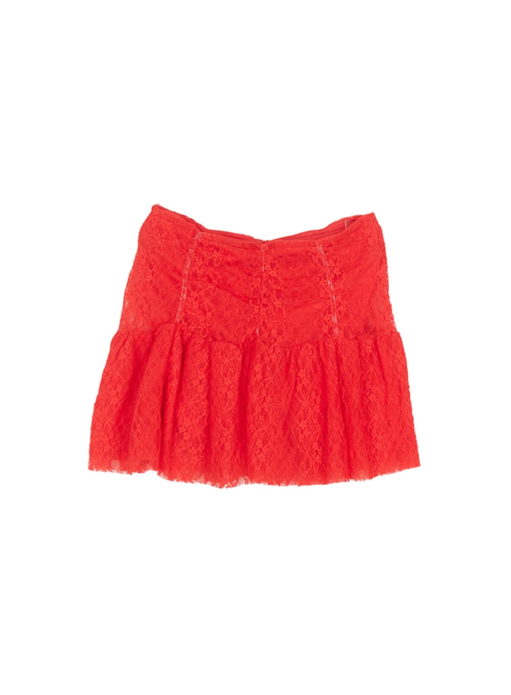 Frill-Trim Lace Skirt CF524
