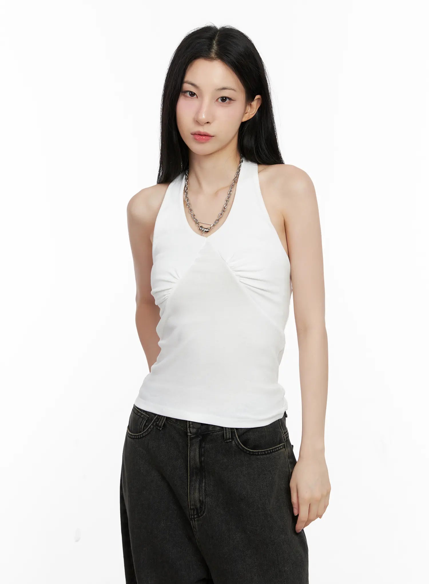 Ruched Halter Tank Top CG522