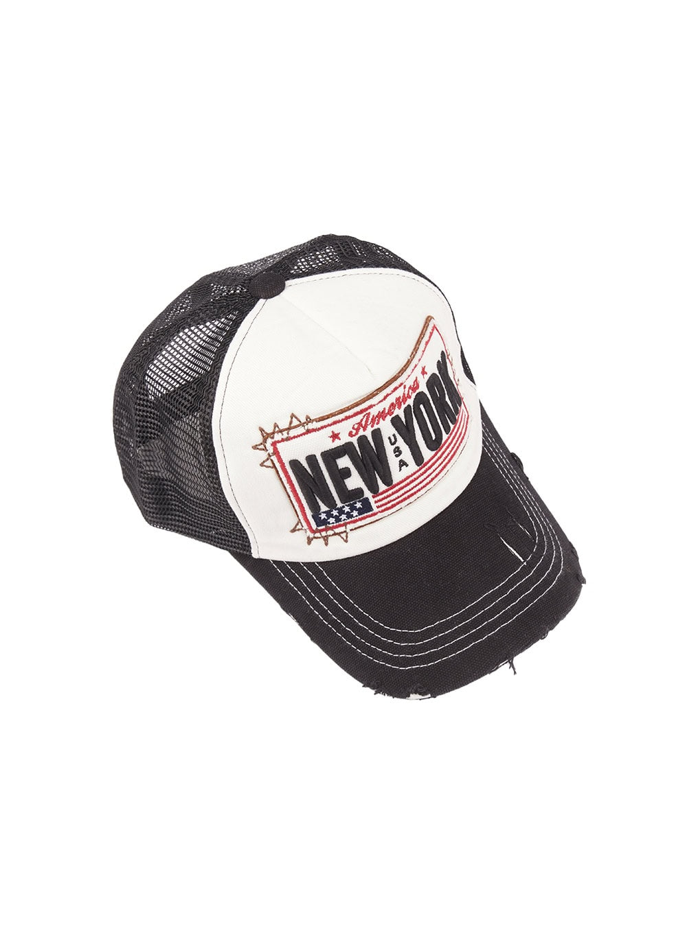 Patched Destroyed Denim Cap CM503