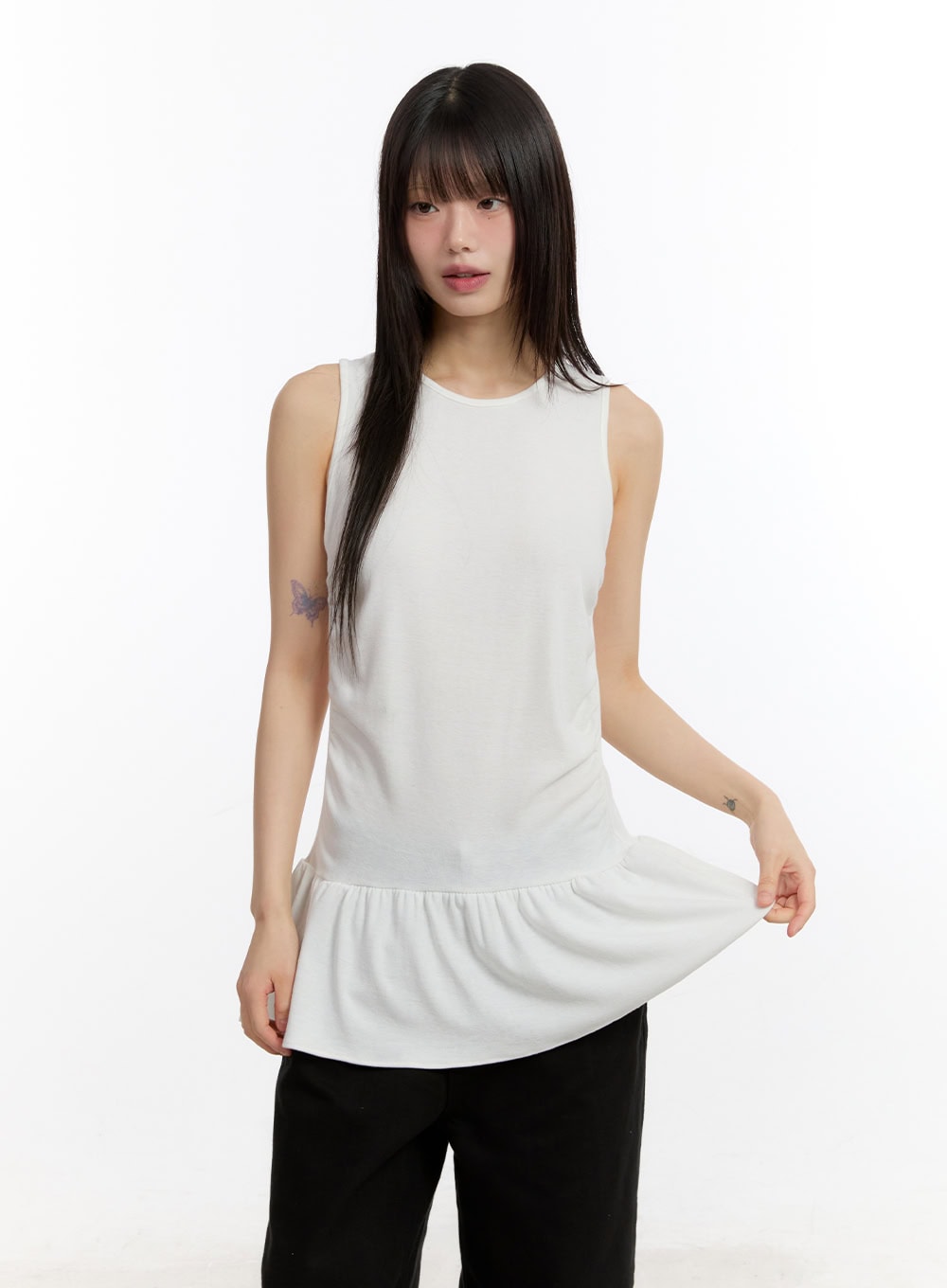 Classic Shirred Sleeveless Mini Dress CA508