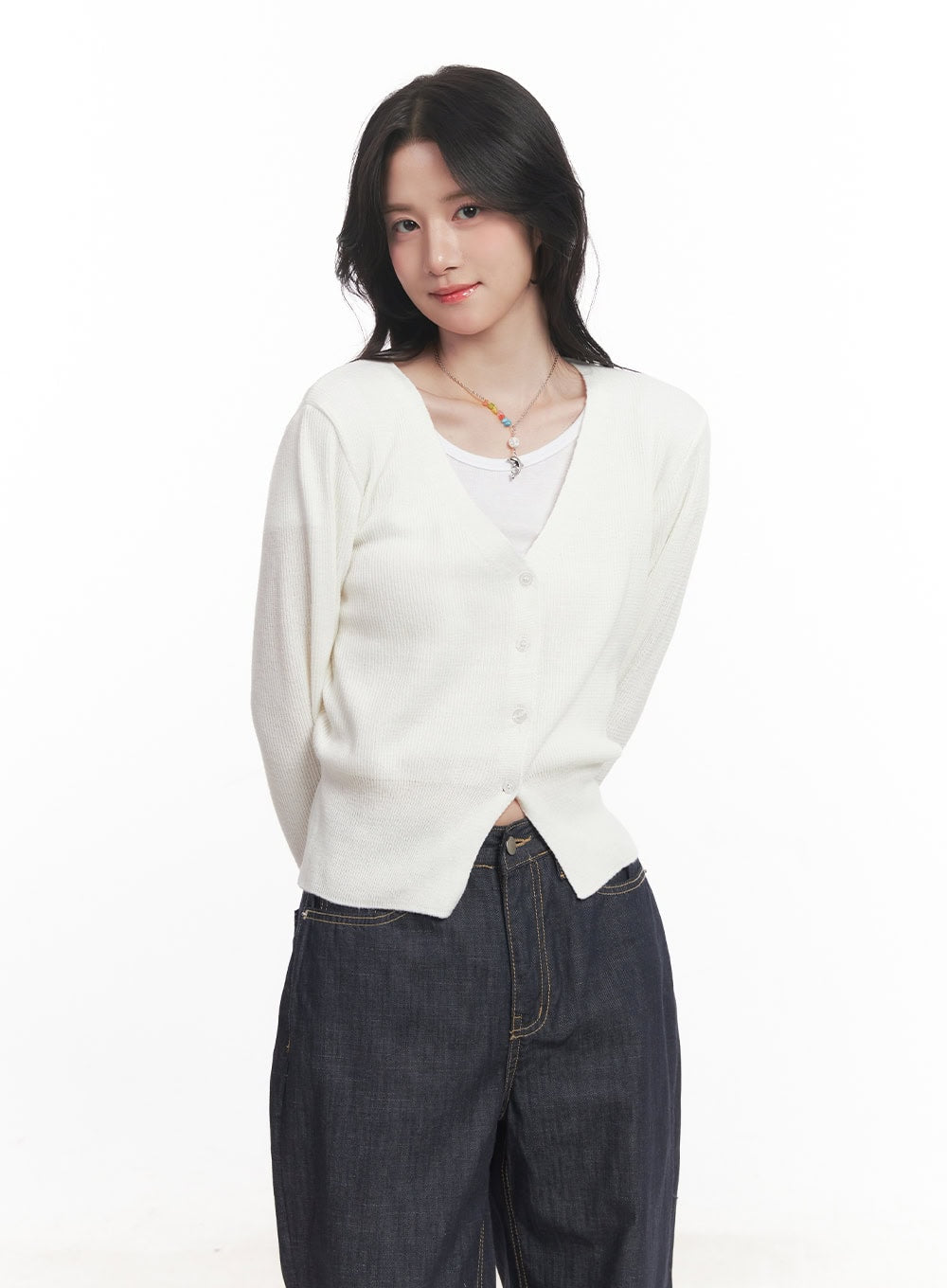 V-Neck Cropped Cardigan CA510