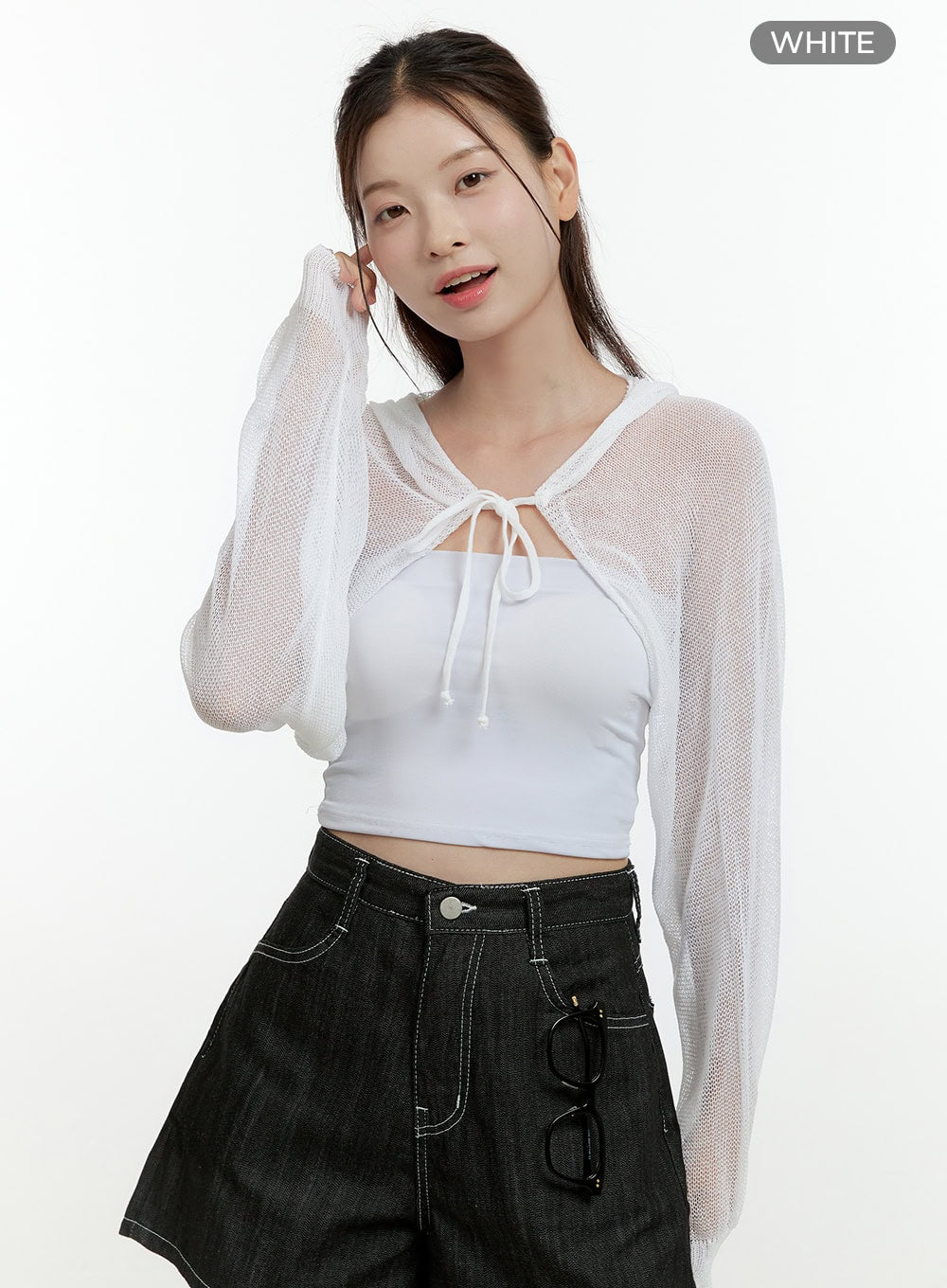 Sheer Hooded Bolero Top OL430