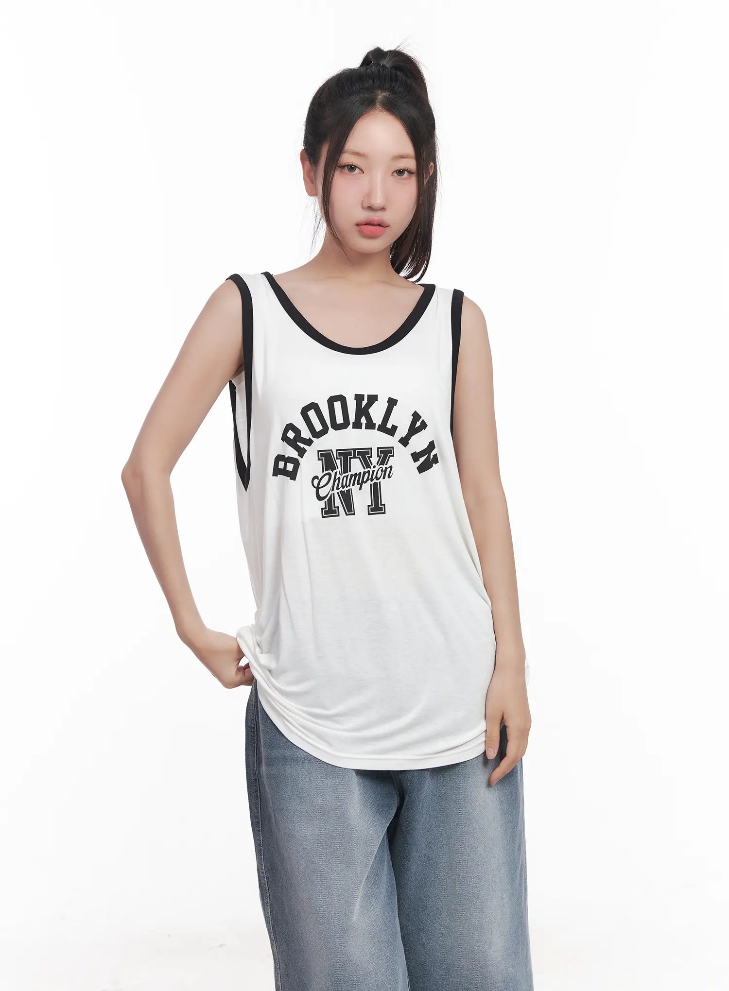 Graphic Two-Tone Tank Top CU516