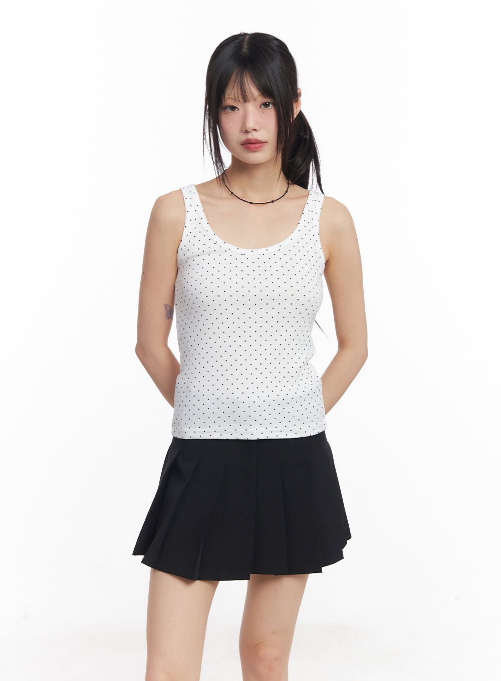 Polka Dot Slim-Fit Tank Top CY514