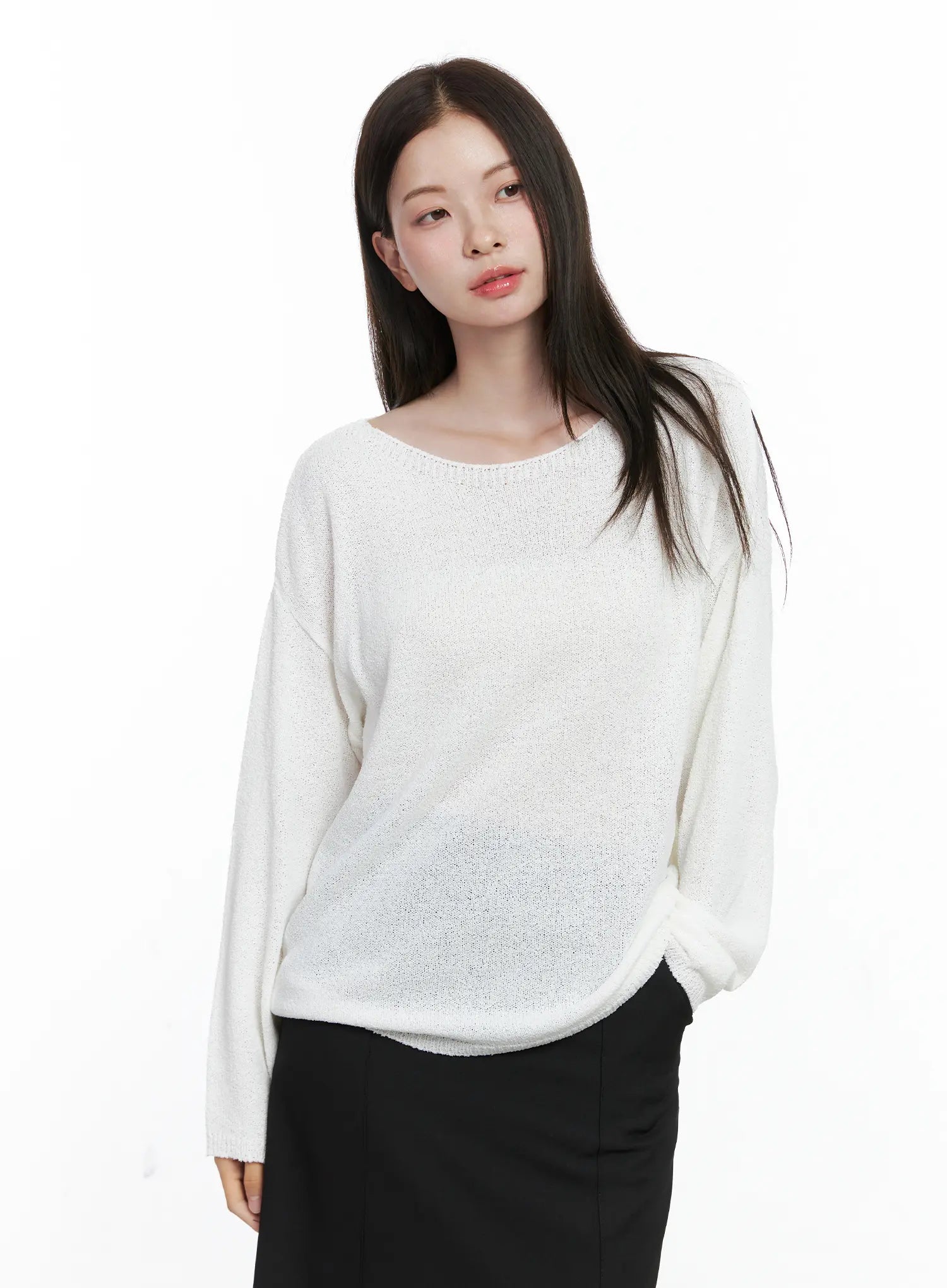 Oversized Boatneck Knit Sweater CO506