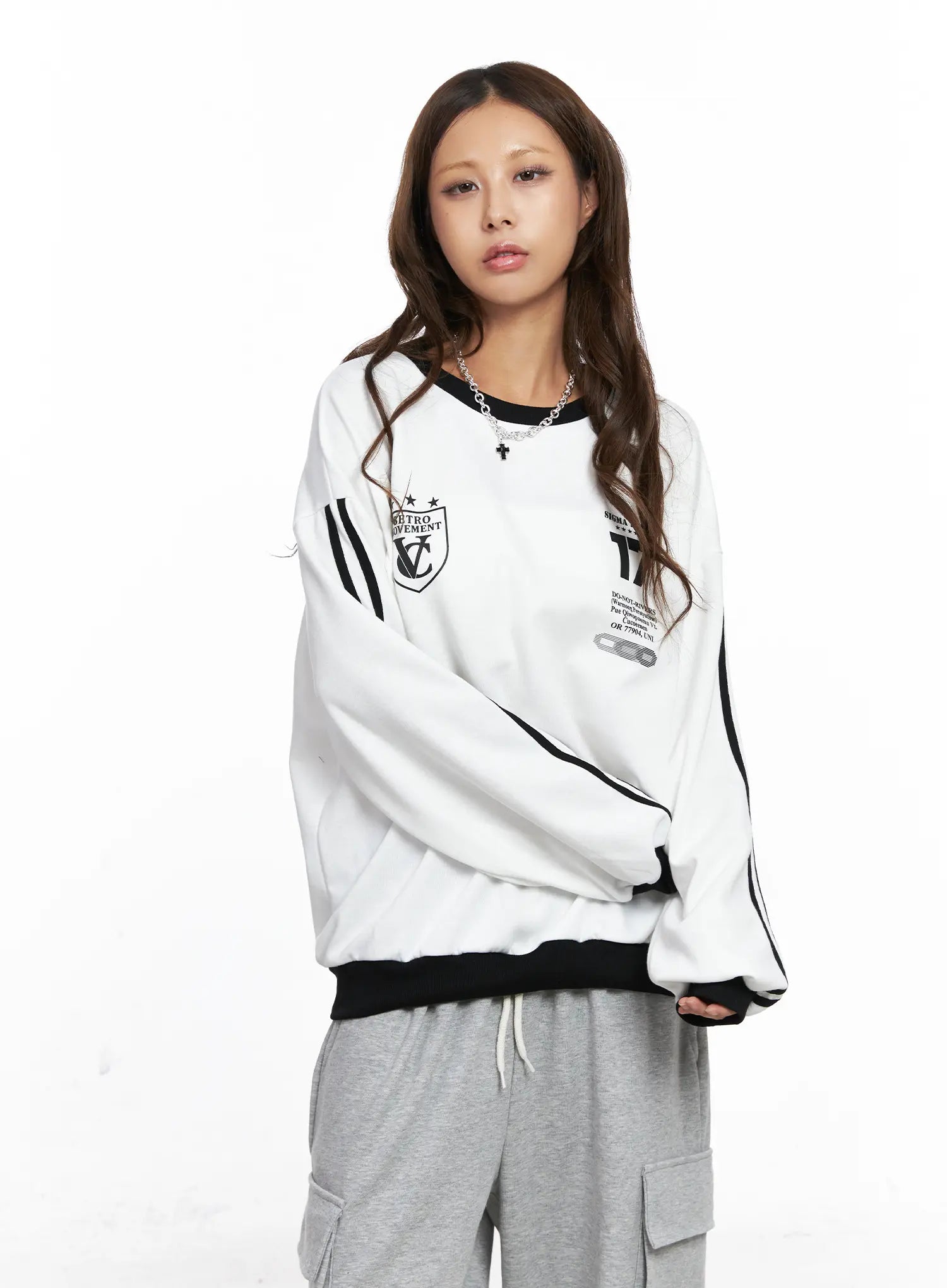 Oversized Contrast Sweatshirt CO513
