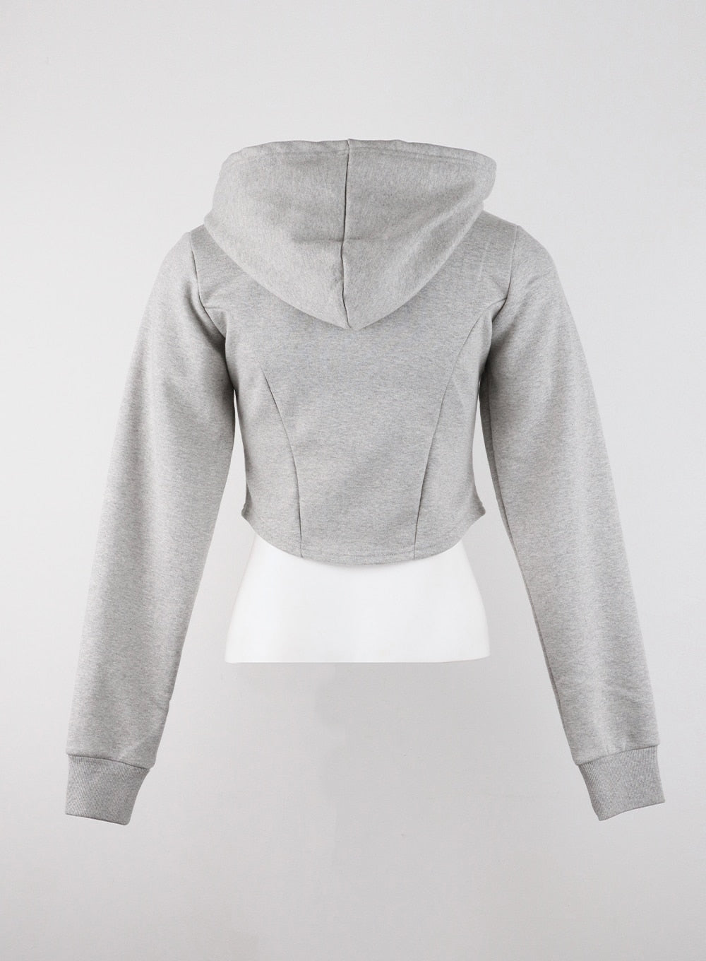 Two-Way Zip-Up Crop Hoodie CD322