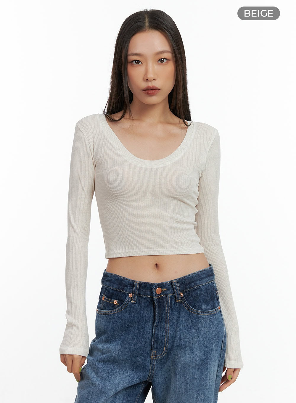 Slim U-Neck Crop Tee CO424