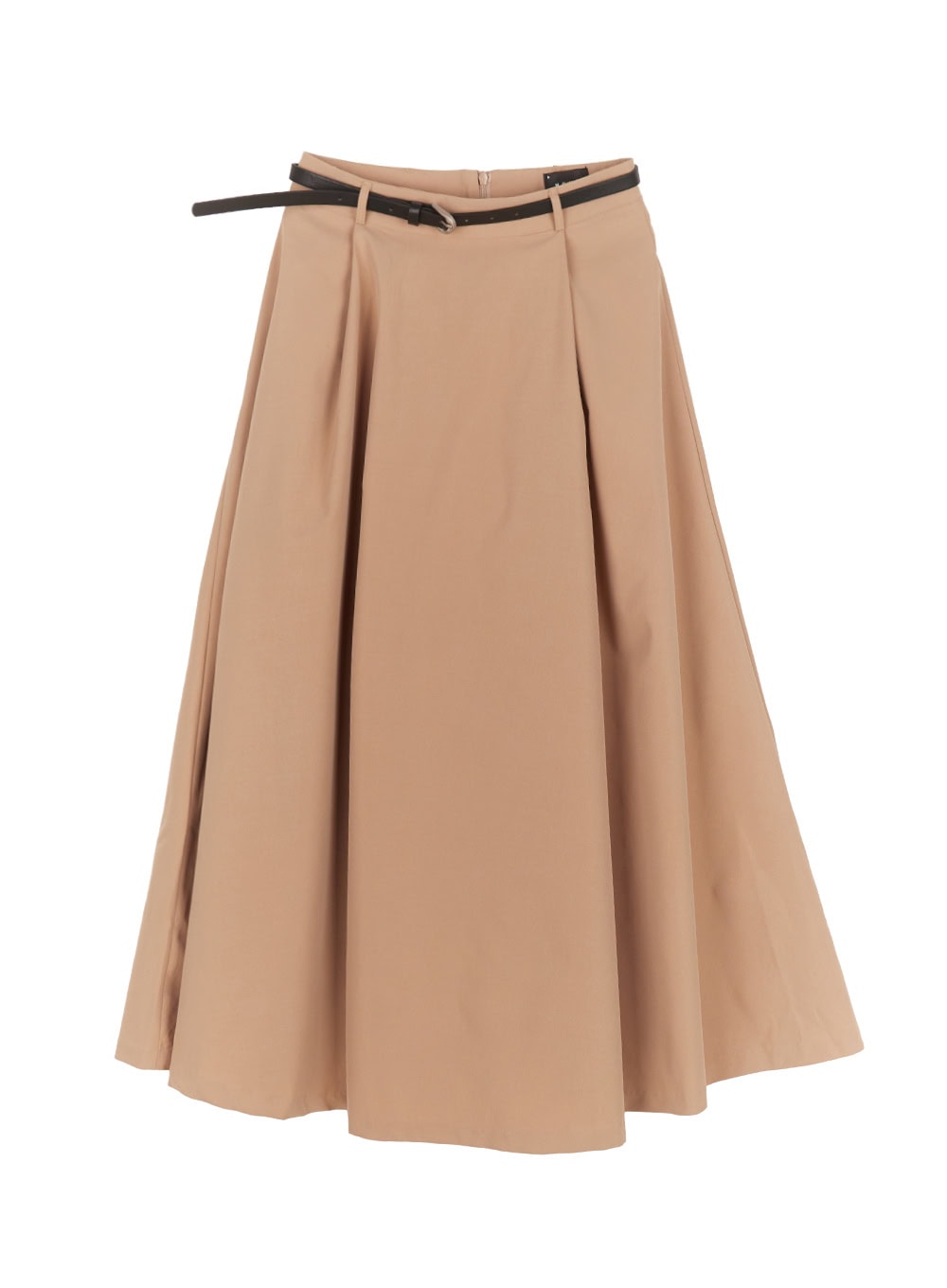 Flowy Pintuck Flare Maxi Skirt with Belt CA501