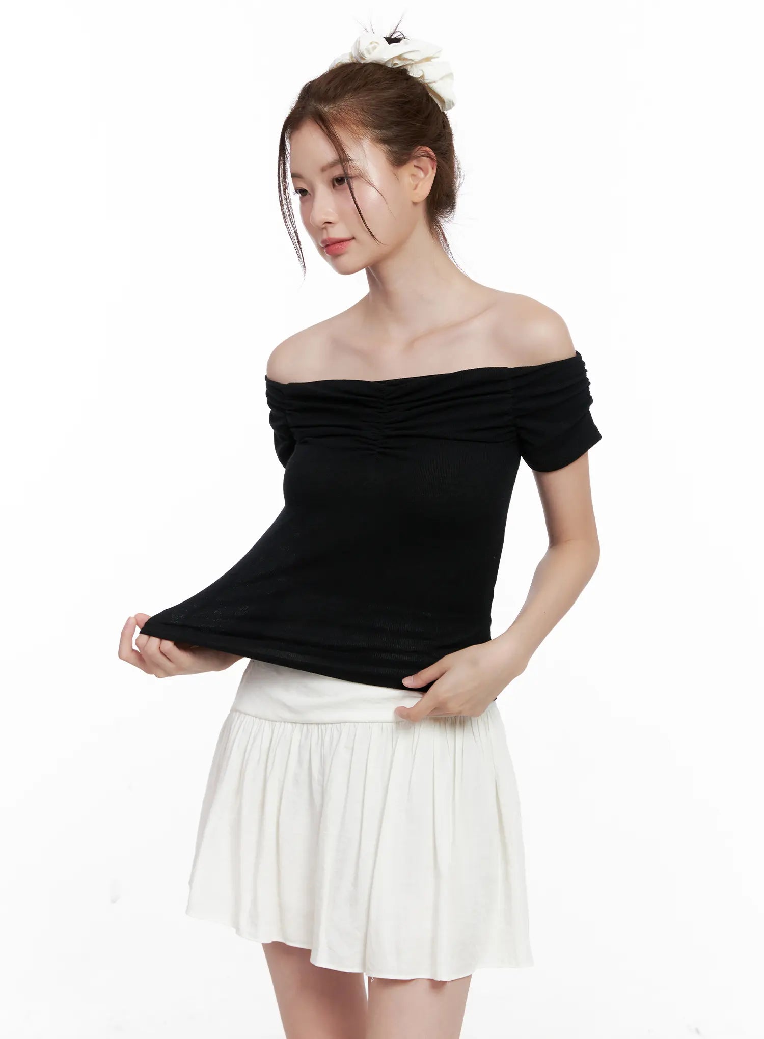 Off-Shoulder Ruched Top CL524
