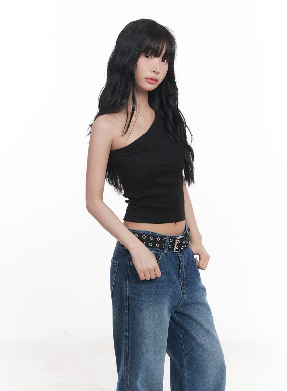 Essential One-Shoulder Crop Top CY527